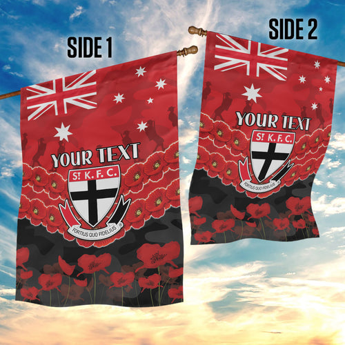 Custom St Kilda Saints Football Garden Flag ANZAC Lest We Forget