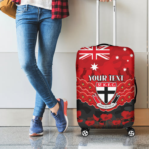 Custom St Kilda Saints Football Luggage Cover ANZAC Lest We Forget