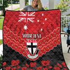 Custom St Kilda Saints Football Quilt ANZAC Lest We Forget