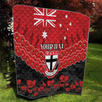 Custom St Kilda Saints Football Quilt ANZAC Lest We Forget