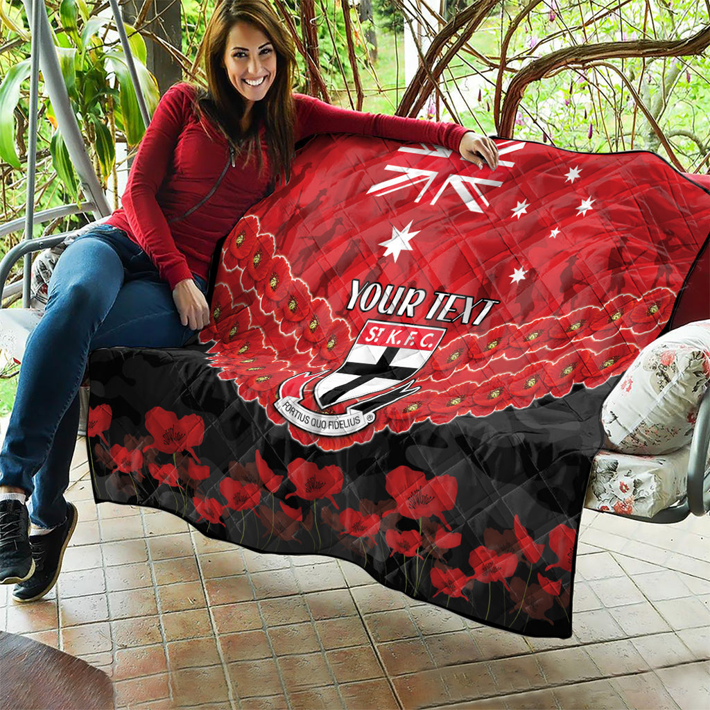Custom St Kilda Saints Football Quilt ANZAC Lest We Forget