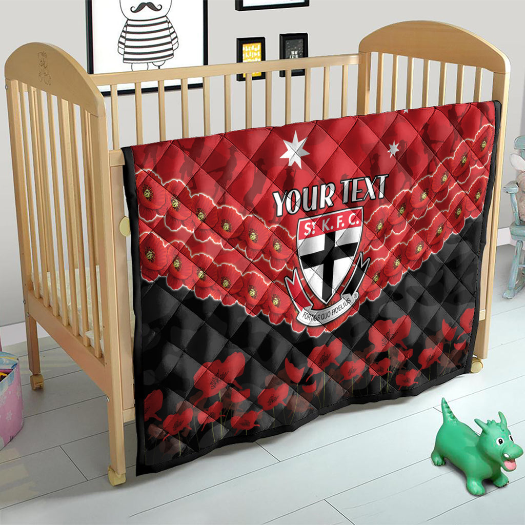 Custom St Kilda Saints Football Quilt ANZAC Lest We Forget