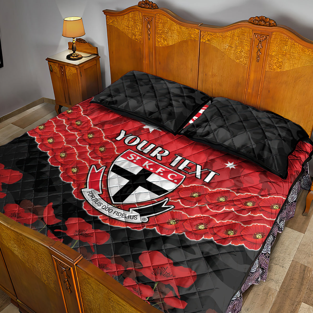 Custom St Kilda Saints Football Quilt Bed Set ANZAC Lest We Forget