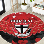Custom St Kilda Saints Football Round Carpet ANZAC Lest We Forget