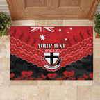 Custom St Kilda Saints Football Rubber Doormat ANZAC Lest We Forget