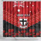 Custom St Kilda Saints Football Shower Curtain ANZAC Lest We Forget