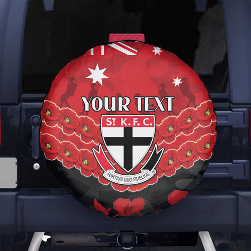 Custom St Kilda Saints Football Spare Tire Cover ANZAC Lest We Forget