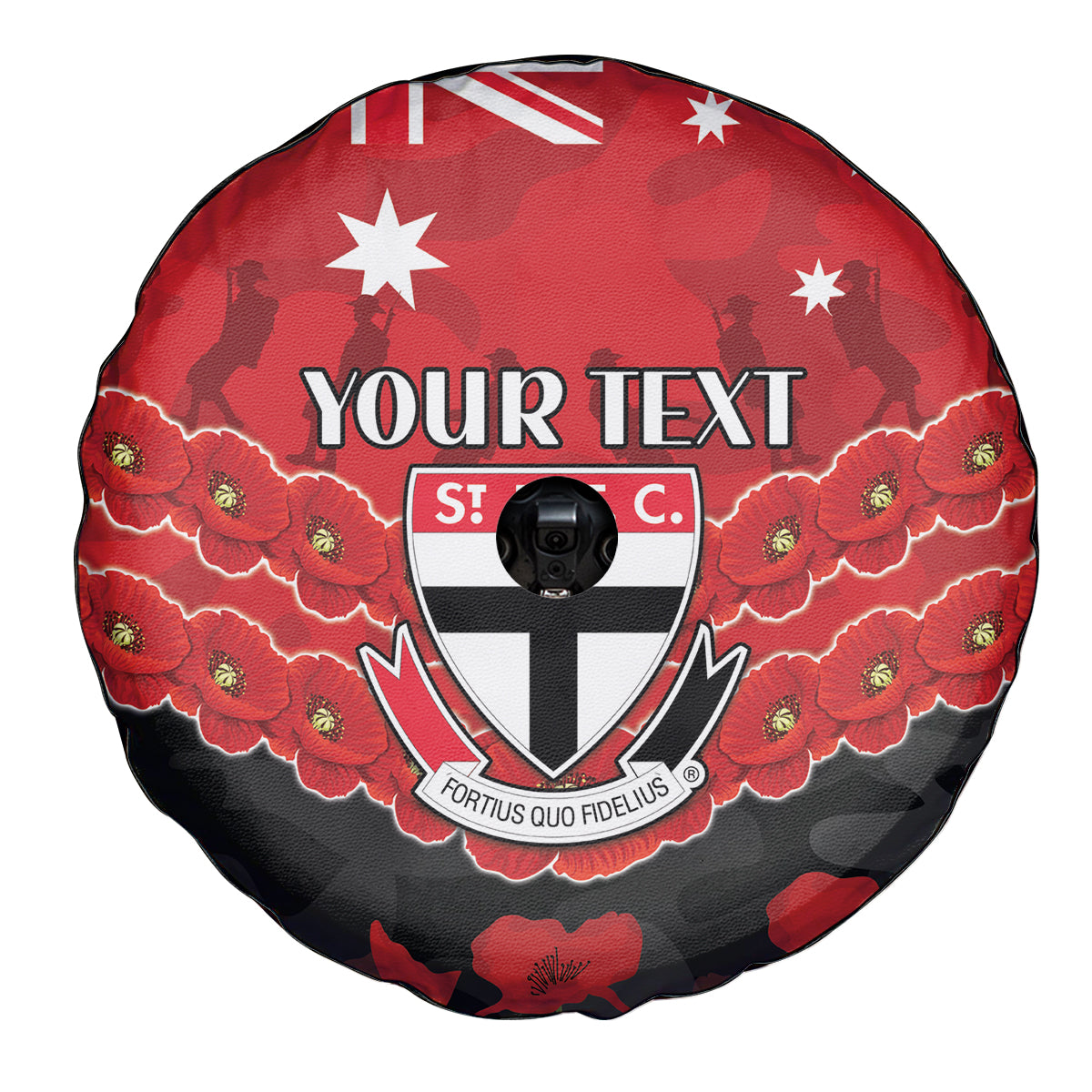 Custom St Kilda Saints Football Spare Tire Cover ANZAC Lest We Forget