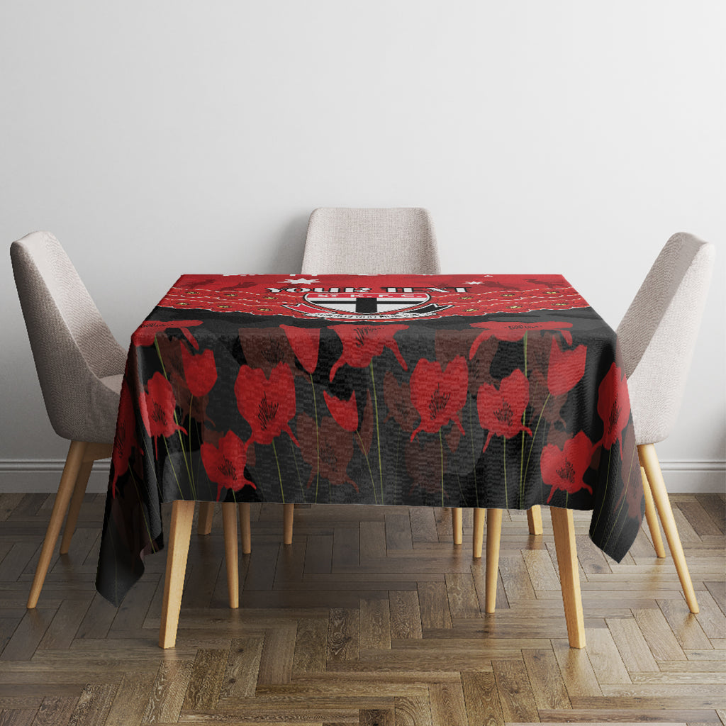 Custom St Kilda Saints Football Tablecloth ANZAC Lest We Forget