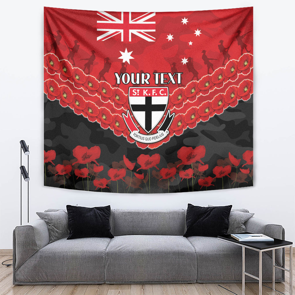 Custom St Kilda Saints Football Tapestry ANZAC Lest We Forget