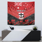 Custom St Kilda Saints Football Tapestry ANZAC Lest We Forget