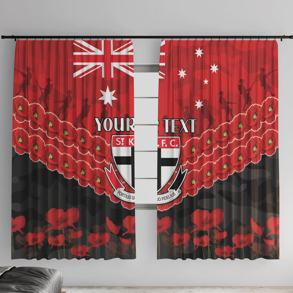 Custom St Kilda Saints Football Window Curtain ANZAC Lest We Forget