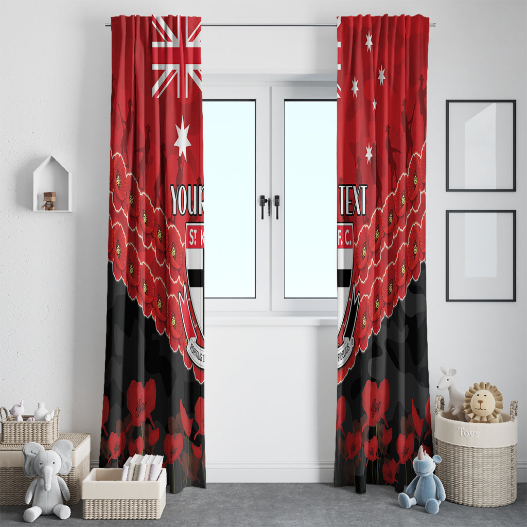 Custom St Kilda Saints Football Window Curtain ANZAC Lest We Forget