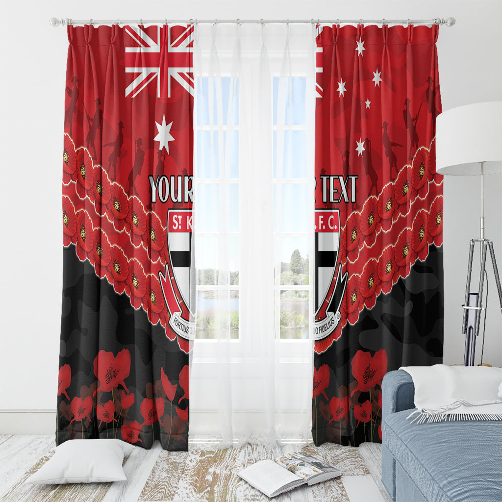 Custom St Kilda Saints Football Window Curtain ANZAC Lest We Forget