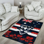 Custom Cats Football Area Rug ANZAC Lest We Forget