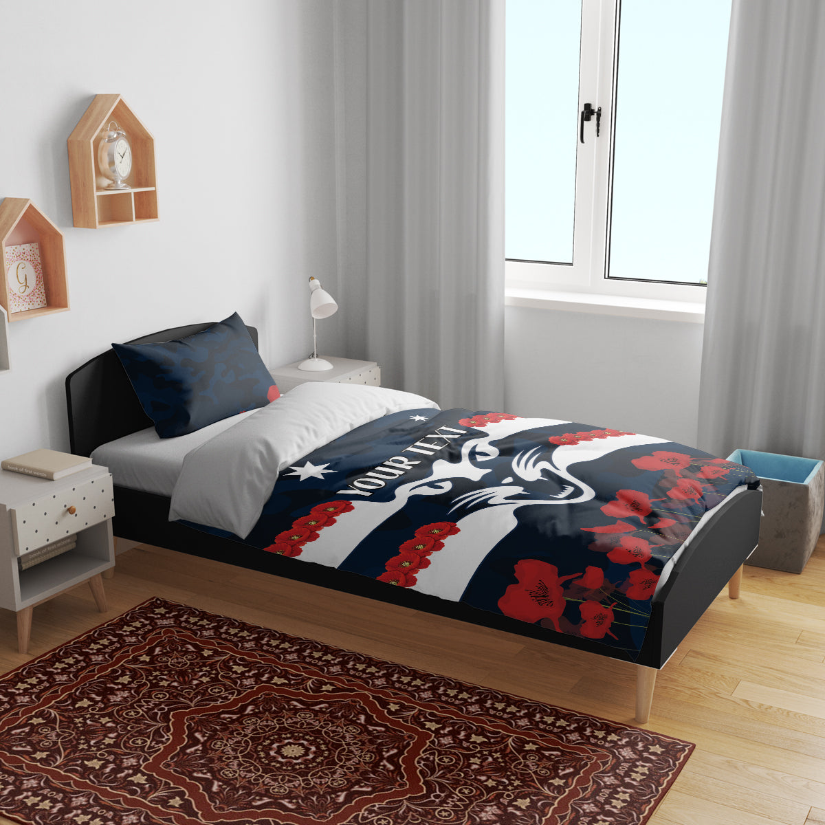 Custom Cats Football Bedding Set ANZAC Lest We Forget