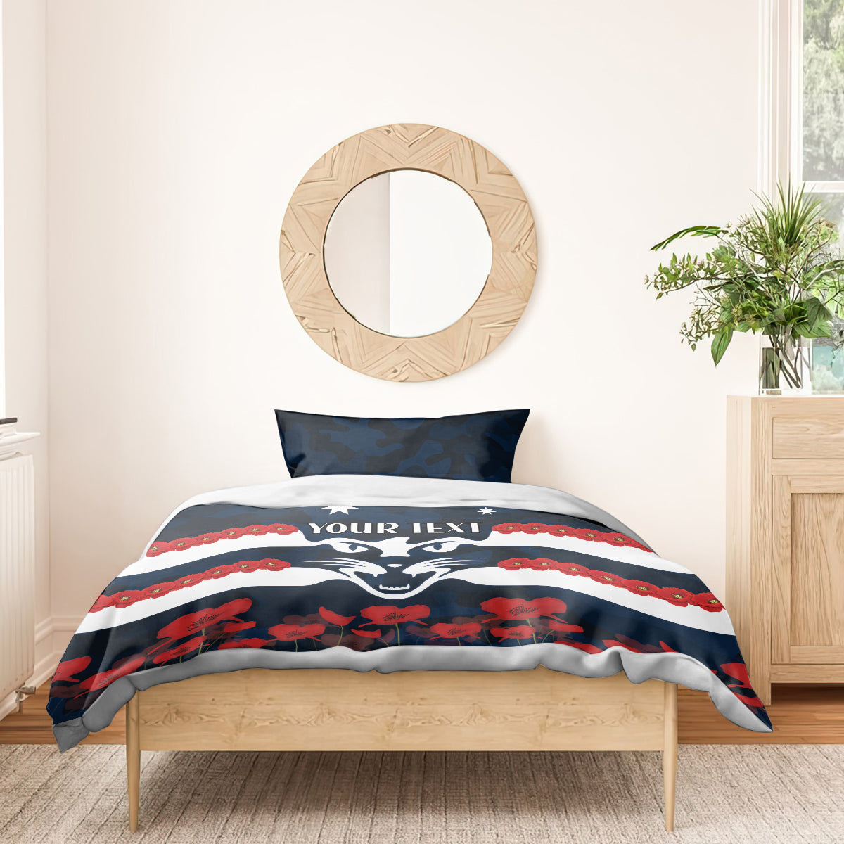 Custom Cats Football Bedding Set ANZAC Lest We Forget