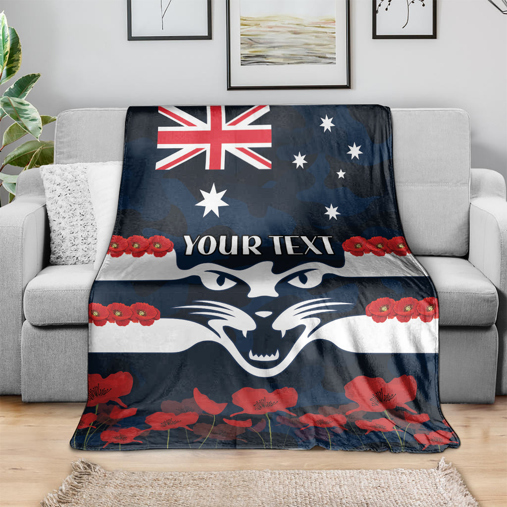 Custom Cats Football Blanket ANZAC Lest We Forget