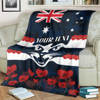 Custom Cats Football Blanket ANZAC Lest We Forget