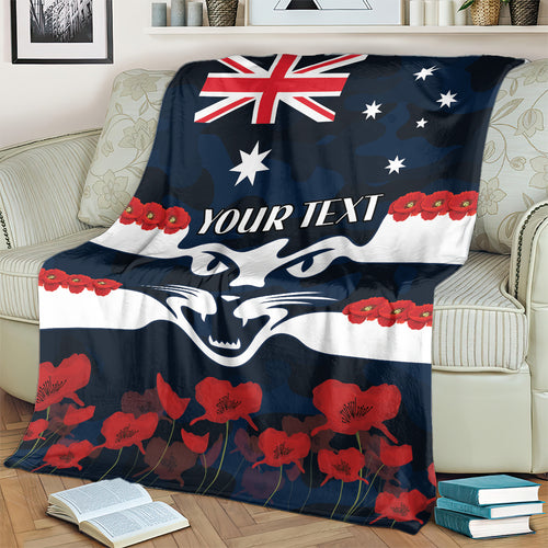 Custom Cats Football Blanket ANZAC Lest We Forget