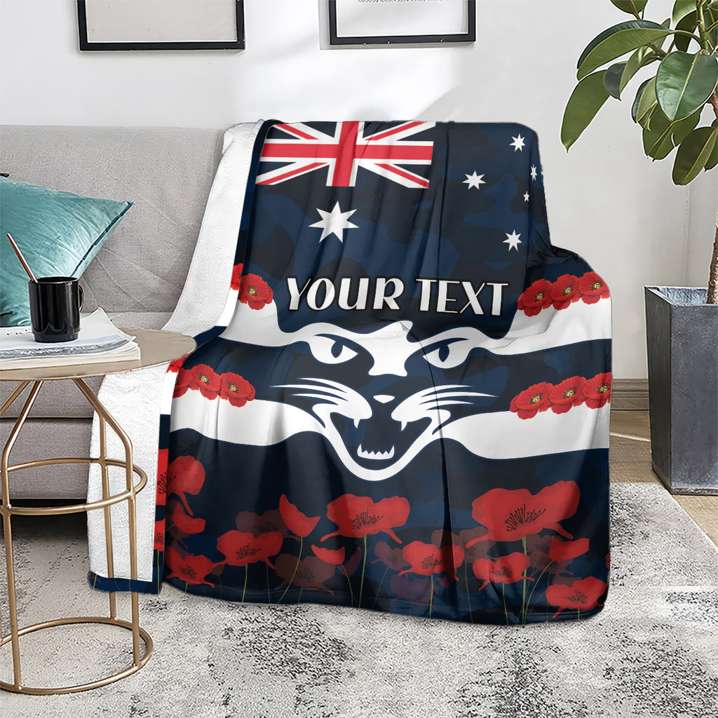 Custom Cats Football Blanket ANZAC Lest We Forget
