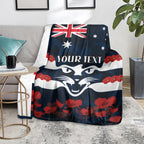 Custom Cats Football Blanket ANZAC Lest We Forget