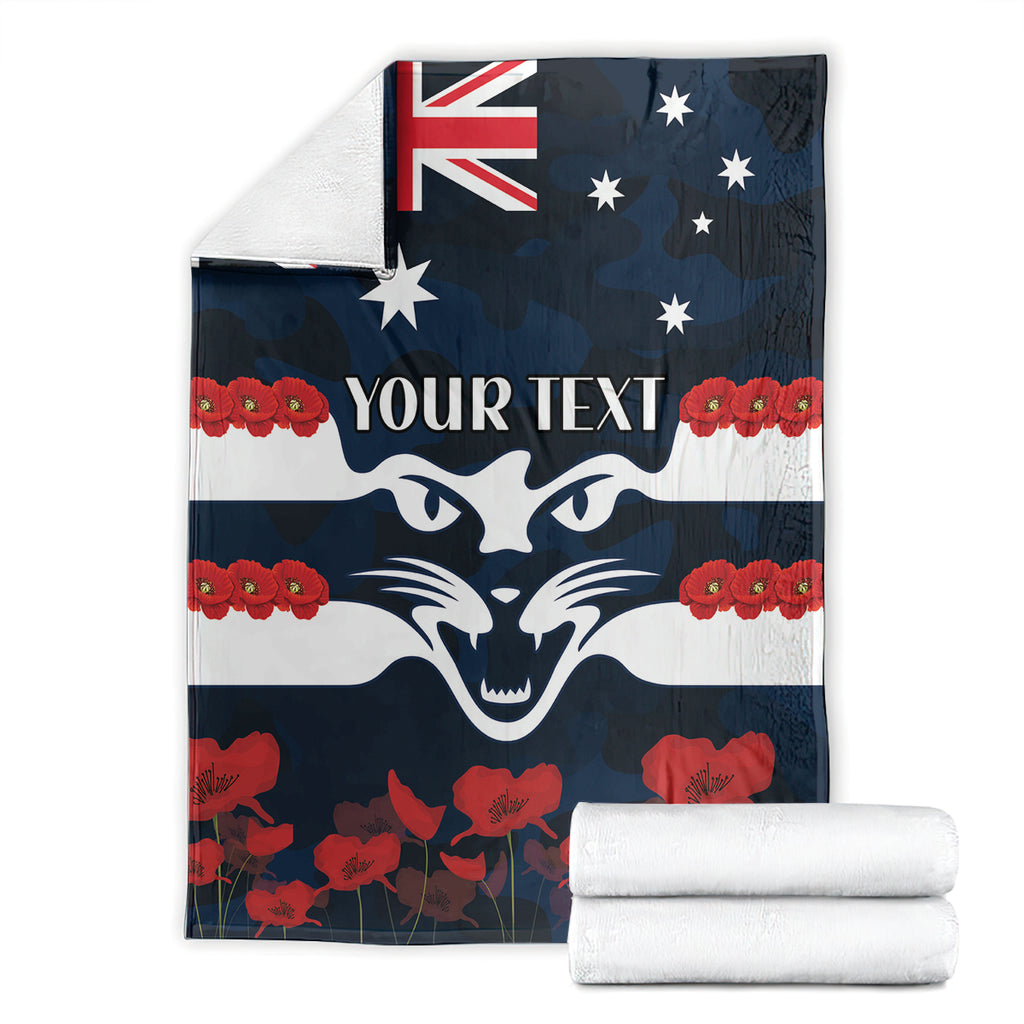 Custom Cats Football Blanket ANZAC Lest We Forget