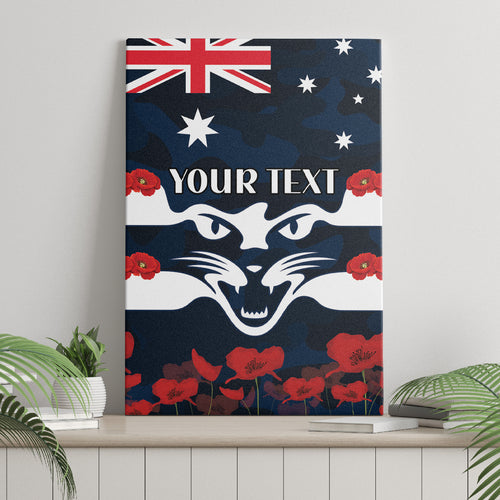 Custom Cats Football Canvas Wall Art ANZAC Lest We Forget