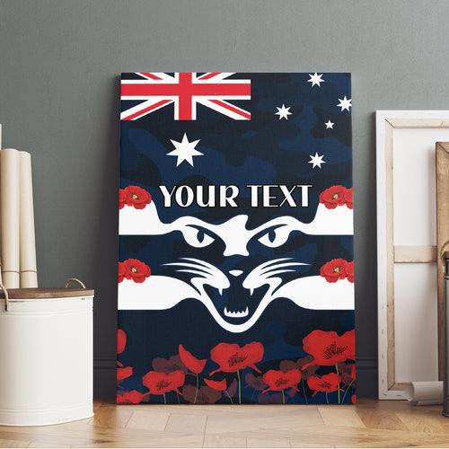 Custom Cats Football Canvas Wall Art ANZAC Lest We Forget