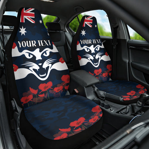 Custom Cats Football Car Seat Cover ANZAC Lest We Forget