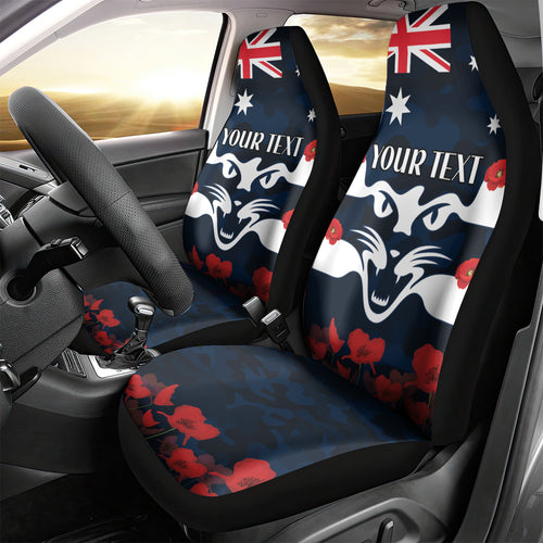 Custom Cats Football Car Seat Cover ANZAC Lest We Forget