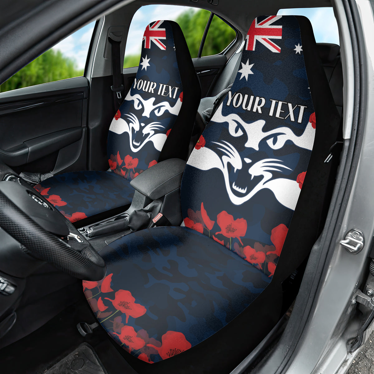 Custom Cats Football Car Seat Cover ANZAC Lest We Forget