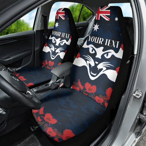 Custom Cats Football Car Seat Cover ANZAC Lest We Forget