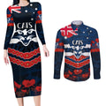 Custom Cats Football Couples Matching Long Sleeve Bodycon Dress and Long Sleeve Button Shirt ANZAC Lest We Forget