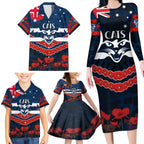 Custom Cats Football Family Matching Long Sleeve Bodycon Dress and Hawaiian Shirt ANZAC Lest We Forget