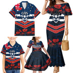 Custom Cats Football Family Matching Mermaid Dress and Hawaiian Shirt ANZAC Lest We Forget