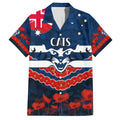 Custom Cats Football Family Matching Off Shoulder Maxi Dress and Hawaiian Shirt ANZAC Lest We Forget