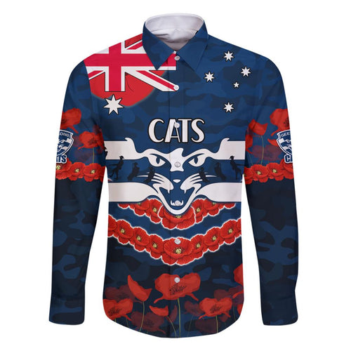 Custom Cats Football Family Matching Off Shoulder Short Dress and Hawaiian Shirt ANZAC Lest We Forget