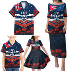 Custom Cats Football Family Matching Puletasi and Hawaiian Shirt ANZAC Lest We Forget