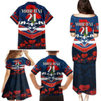 Custom Cats Football Family Matching Puletasi and Hawaiian Shirt ANZAC Lest We Forget