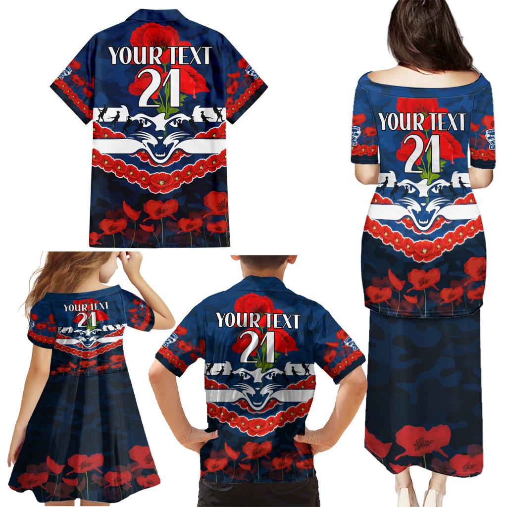 Custom Cats Football Family Matching Puletasi and Hawaiian Shirt ANZAC Lest We Forget