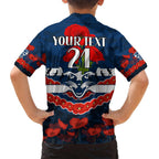 Custom Cats Football Family Matching Short Sleeve Bodycon Dress and Hawaiian Shirt ANZAC Lest We Forget