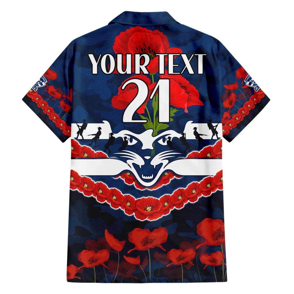 Custom Cats Football Family Matching Short Sleeve Bodycon Dress and Hawaiian Shirt ANZAC Lest We Forget