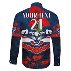 Custom Cats Football Family Matching Short Sleeve Bodycon Dress and Hawaiian Shirt ANZAC Lest We Forget