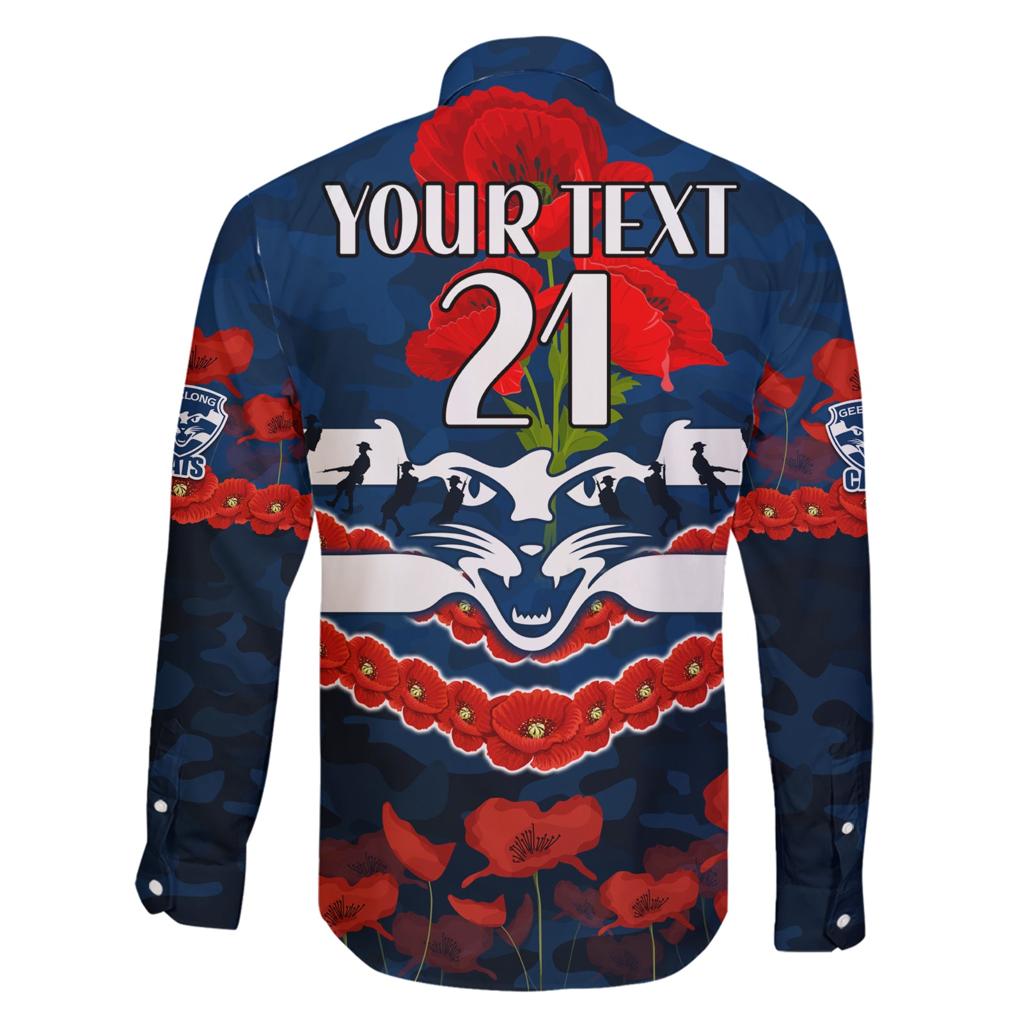 Custom Cats Football Family Matching Short Sleeve Bodycon Dress and Hawaiian Shirt ANZAC Lest We Forget