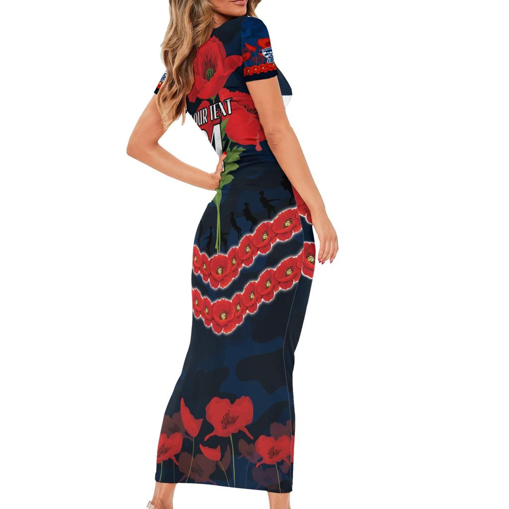 Custom Cats Football Family Matching Short Sleeve Bodycon Dress and Hawaiian Shirt ANZAC Lest We Forget