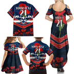 Custom Cats Football Family Matching Summer Maxi Dress and Hawaiian Shirt ANZAC Lest We Forget