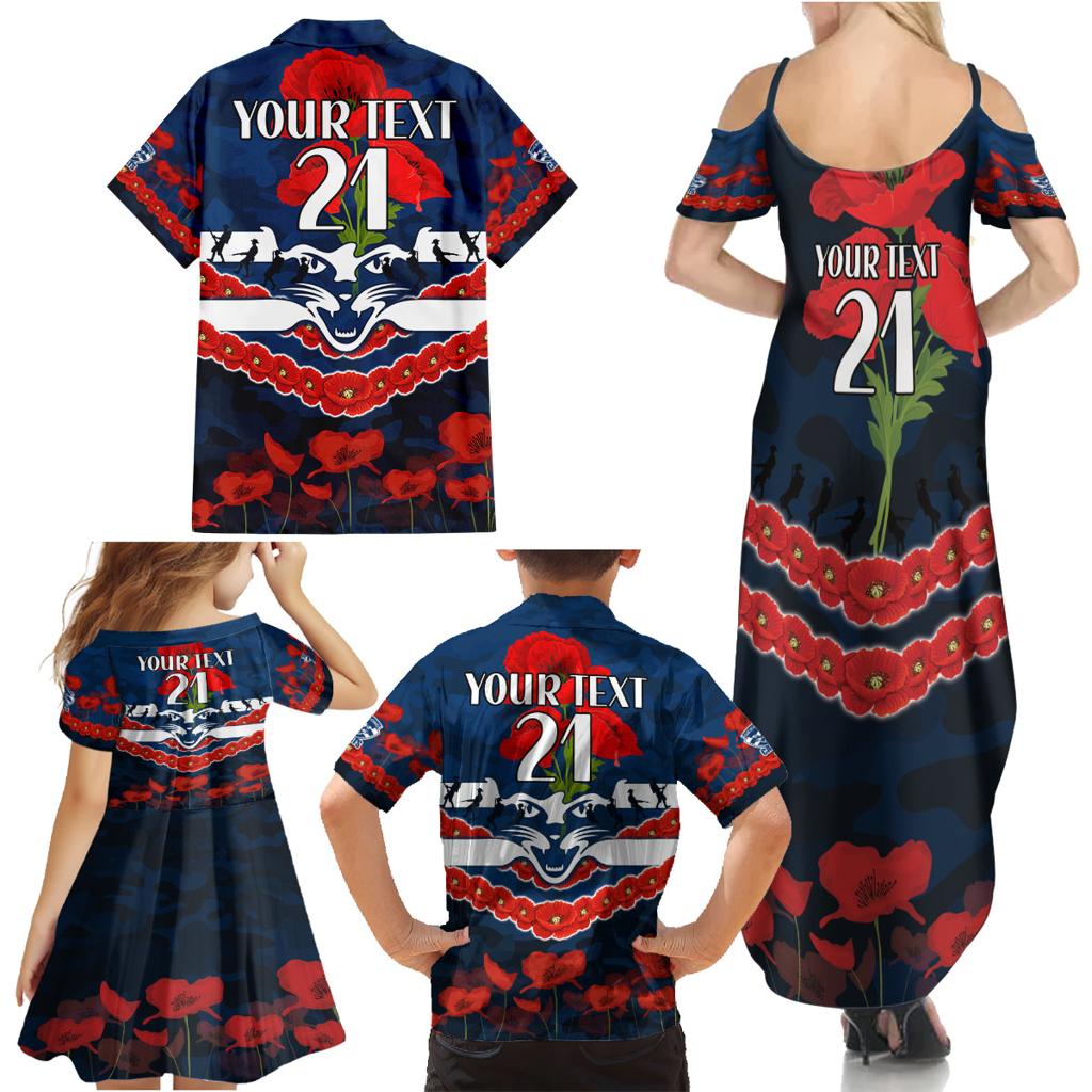 Custom Cats Football Family Matching Summer Maxi Dress and Hawaiian Shirt ANZAC Lest We Forget
