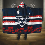 Custom Cats Football Hooded Blanket ANZAC Lest We Forget