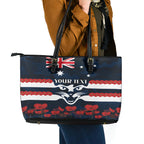 Custom Cats Football Leather Tote Bag ANZAC Lest We Forget